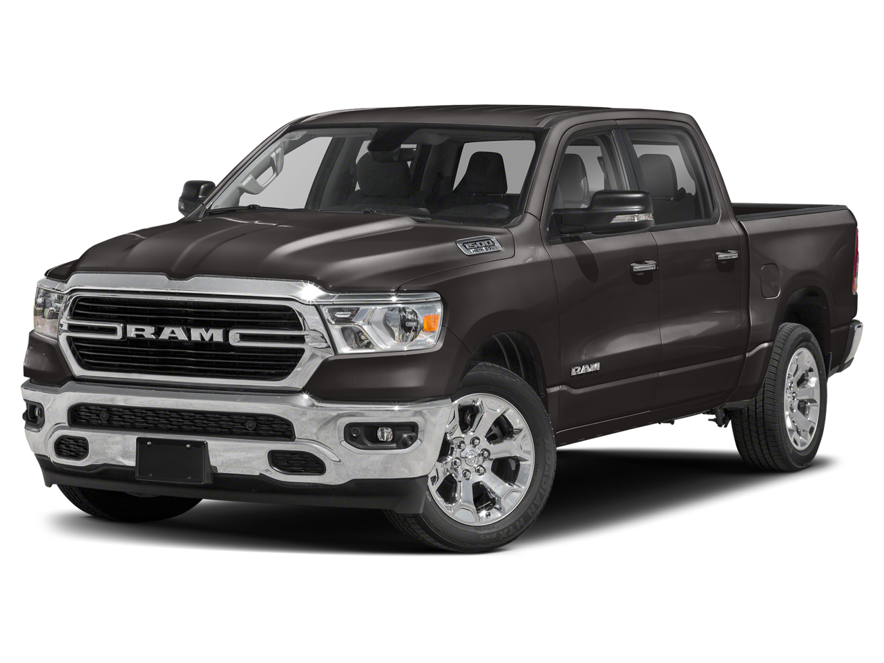2021 RAM 1500 Big Horn/Lone Star in Granite Crystal Metallic Clearcoat — front three-quarter view