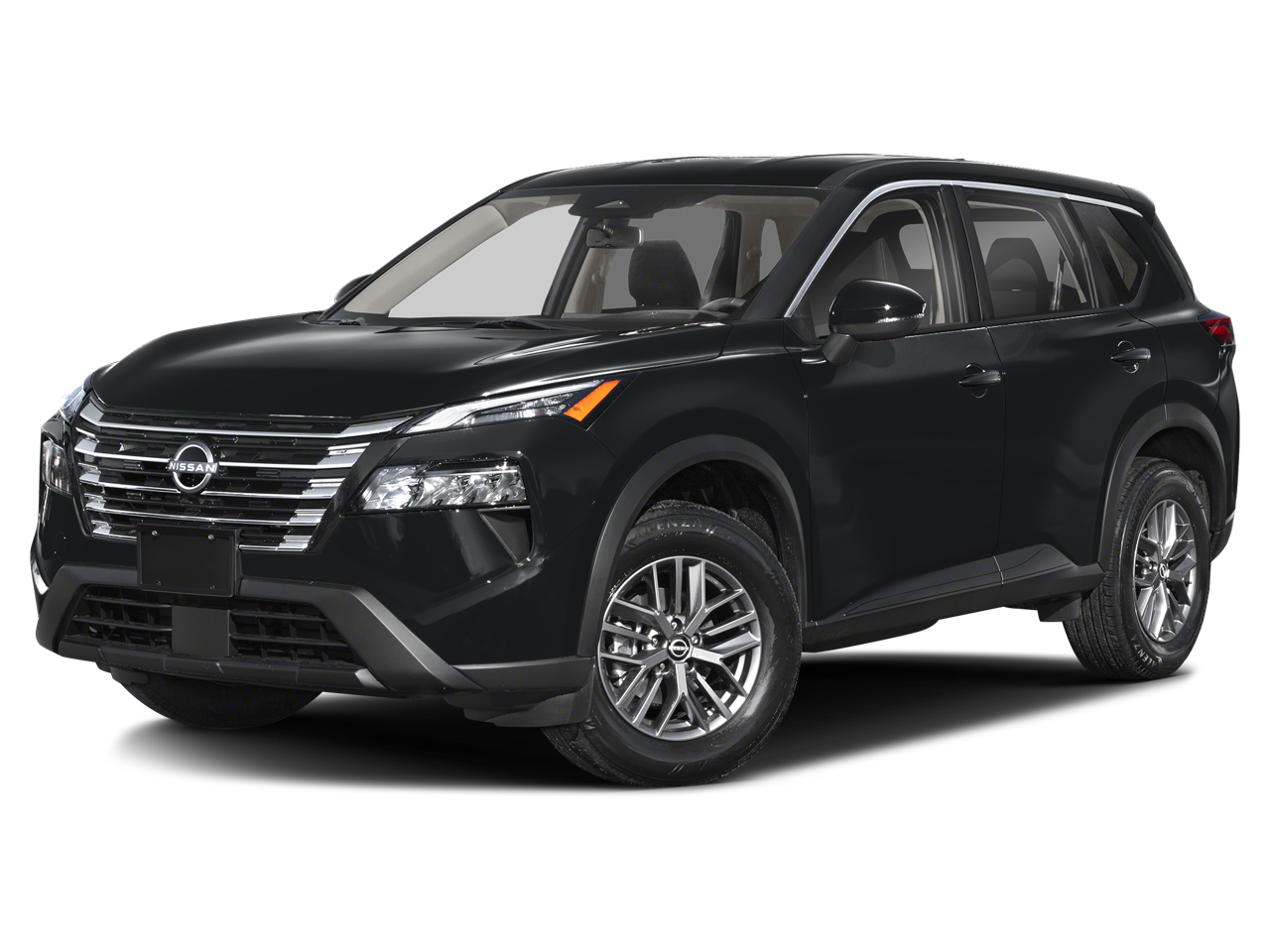2024 Nissan Rogue S in Super Black — front three-quarter view