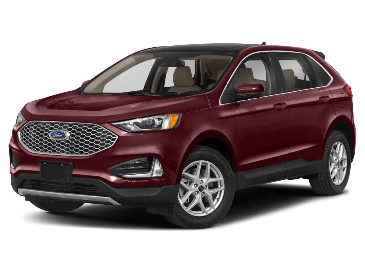 2024 Ford Edge SEL in Red Metallic — front three-quarter view