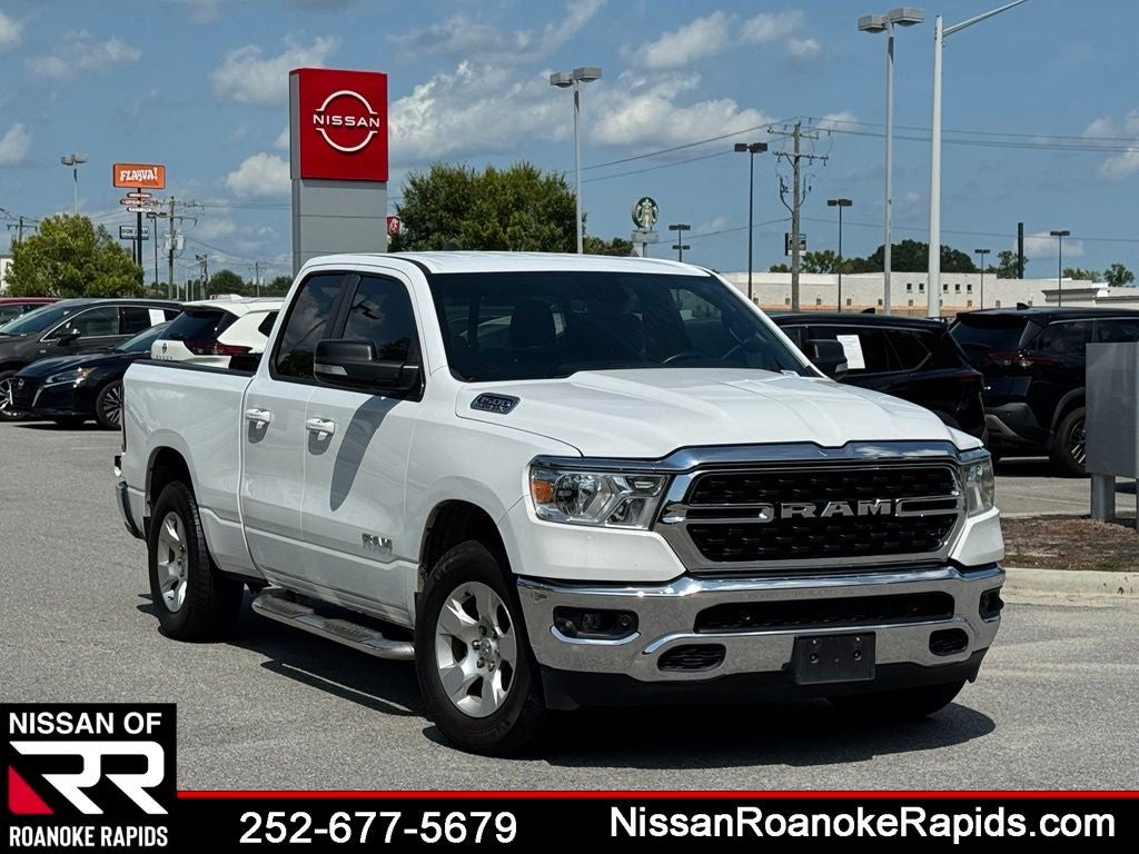 2022 RAM 1500 Big Horn/Lone Star in Bright White Clearcoat — front three-quarter view