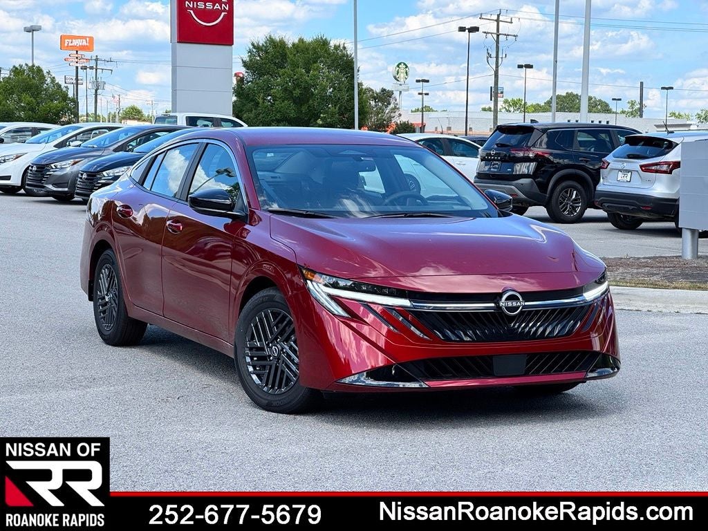 2026 Nissan Sentra SV in Scarlet Ember Tintcoat — front three-quarter view