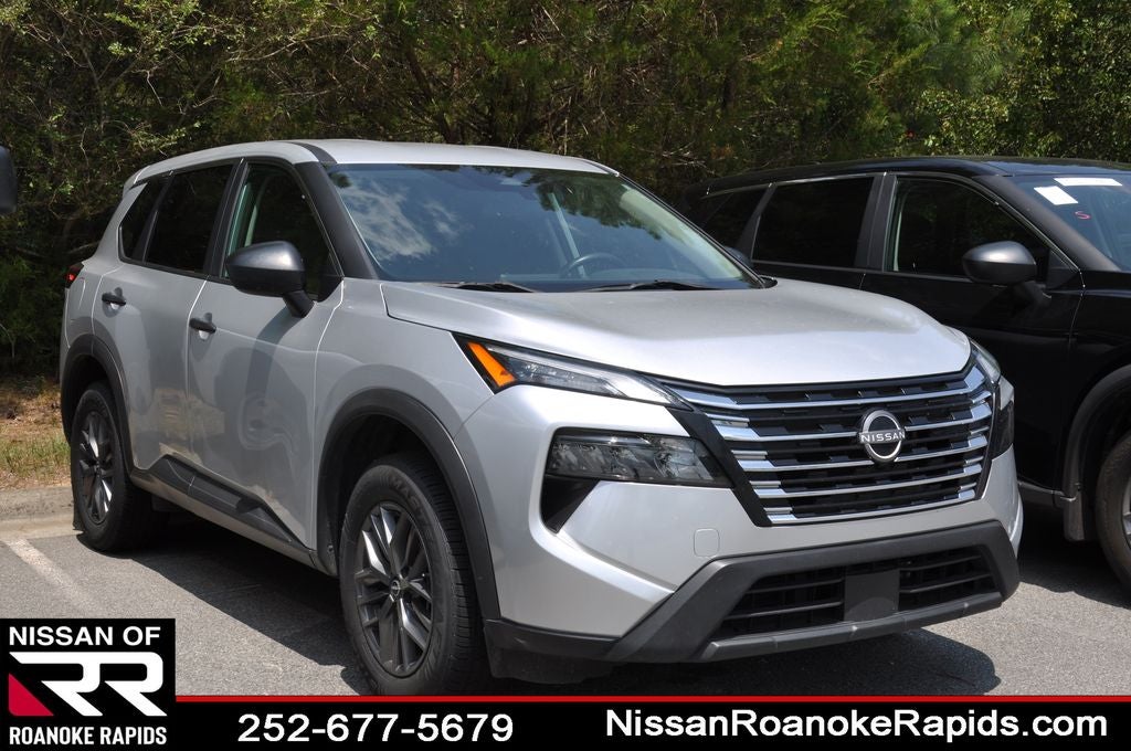 2024 Nissan Rogue S in Brilliant Silver Metallic — front three-quarter view